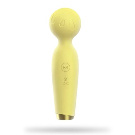 Premium Personal Massager with 10 Modes - Rechargeable Wellness Device - Yellow, With Lubrication Kit